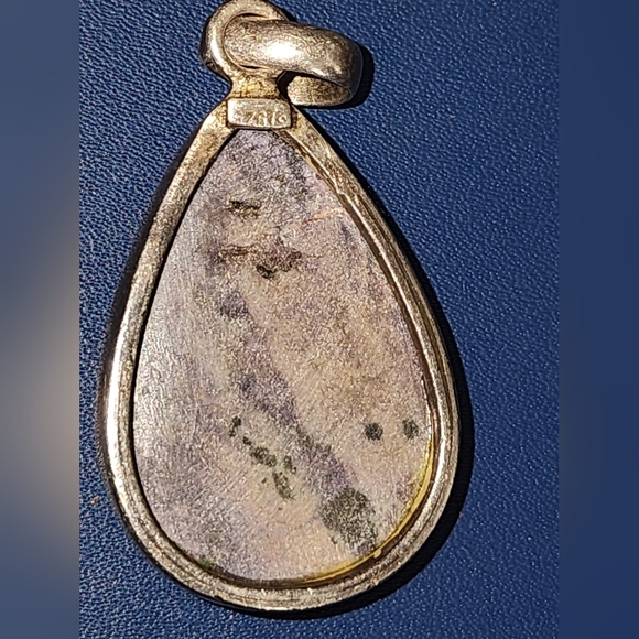 Charoite & 925 Stamped Pendent - Picture 2 of 2